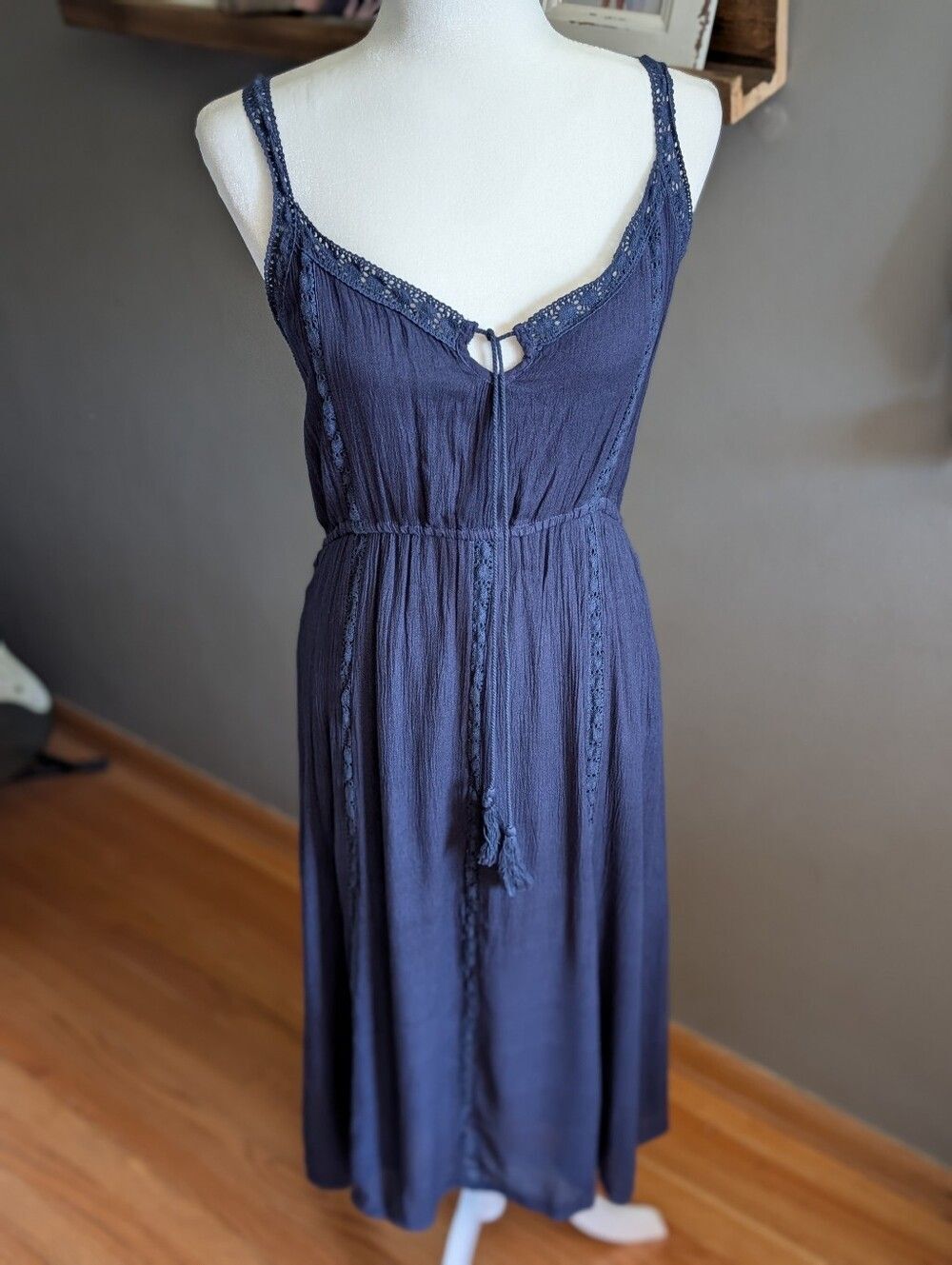 NWT Raya Sun Coastal Beach Summer Crochet Lace Midi Dress Medium